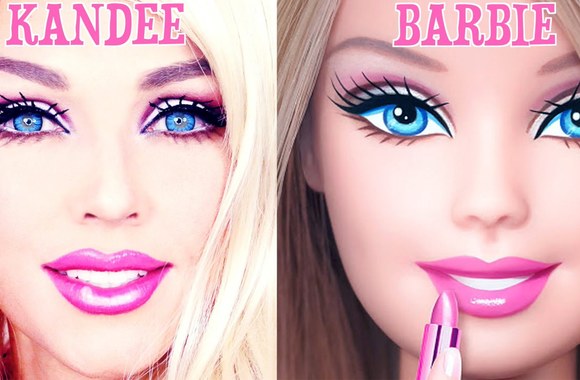 VIDEO kadras: Vizažistė demonstruoja, kaip tapti lėle barbe