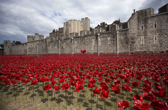 Tūkstančiai keraminių aguonų prie Londono tvirtovės