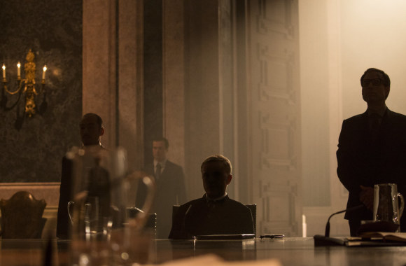 Christophas Waltzas (centre) ir Gediminas Adomaitis (dešinėje) filme „Spectre“