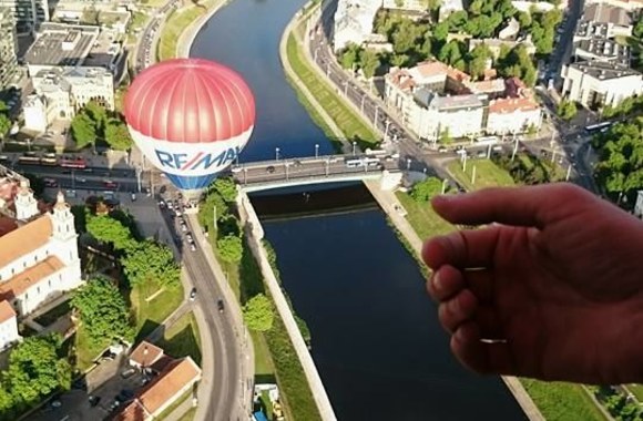 Agnės Grudytės skrydžio oro balionu akimirka