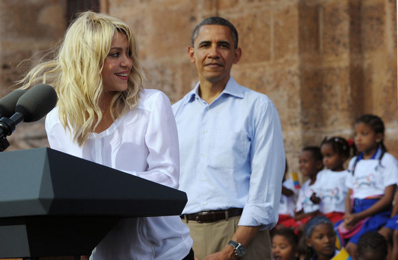 Shakira Kolumbijoje susitiko su JAV ir Kolumbijos prezidentais