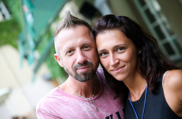 Linas Adomaitis su žmona Irma