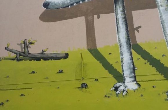 Piešinys ant buvusios Šv. Jokūbo ligoninės sienos