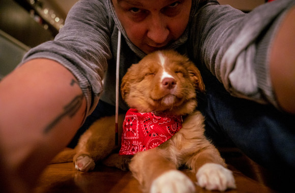 Saulius Baniulis ir jo šuo Penktadienis / Asmeninio albumo nuotr.