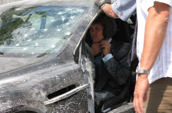 Kaskadininko Martyno Ivanovo triuko akimirka