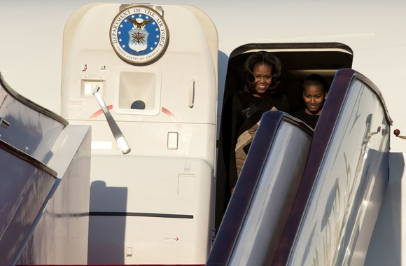 Michelle Obama su dukra Sasha Pekine