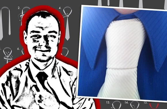 VIDEO kadras: „Four-In-Hand“ kaklaraiščio mazgas