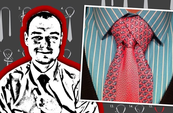 VIDEO kadras:  „Merovingian“ kaklaraiščio mazgas