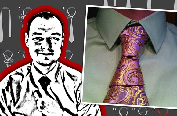 VIDEO kadras: „Hourglass“ kaklaraiščio mazgas 