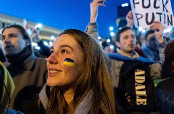 V.Zelenskiui pakvietus – Ukrainos palaikymo akcija Vilniuje / Pauliaus Peleckio BNS nuotr.