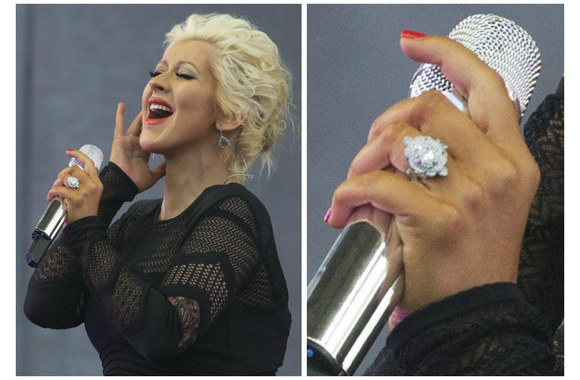 Christinos Aguileros sužadėtuvių žiedas