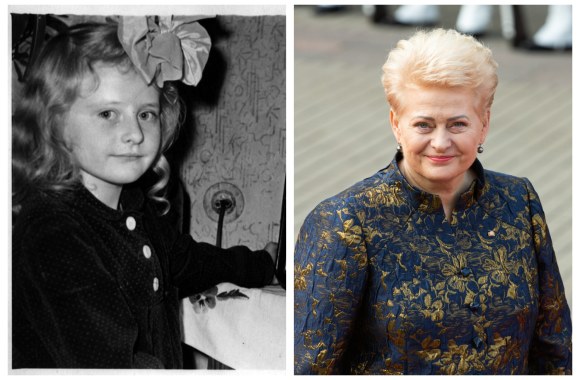 Prezidentė Dalia Grybauskaitė vaikystėje (kairėje) ir dabar/Asmeninio archyvo ir „ŽMONĖS Foto“ nuotr.