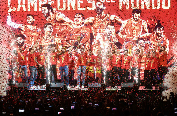 Ispanijos vyrų rinktinės sutikimas Madride / „Scanpix“ nuotr.