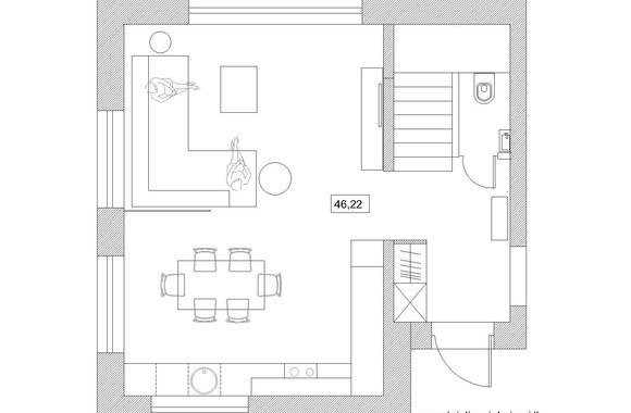 100 kv. m kotedžo Kaune planas