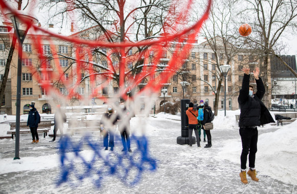 Šaltyje Vilniaus centre – sporto entuziastų treniruotė / Irmanto Gelūno nuotr.