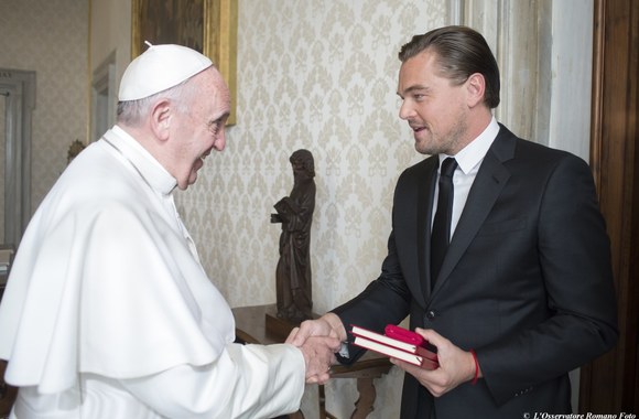 Popiežius Pranciškus ir Leonardo DiCaprio