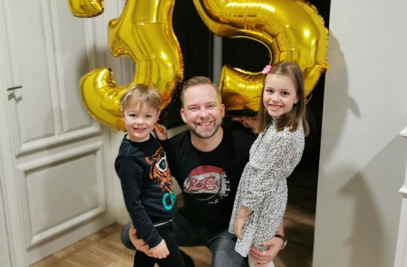 Juozas Butnorius su vaikais / Asmeninio albumo nuotr.