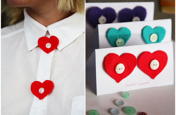 Rankdarbio idėja: širdutė - sagutė